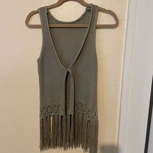 Fringed Knit Vest